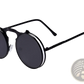 Retro Round Flip Up Polarized Metal Sunglasses