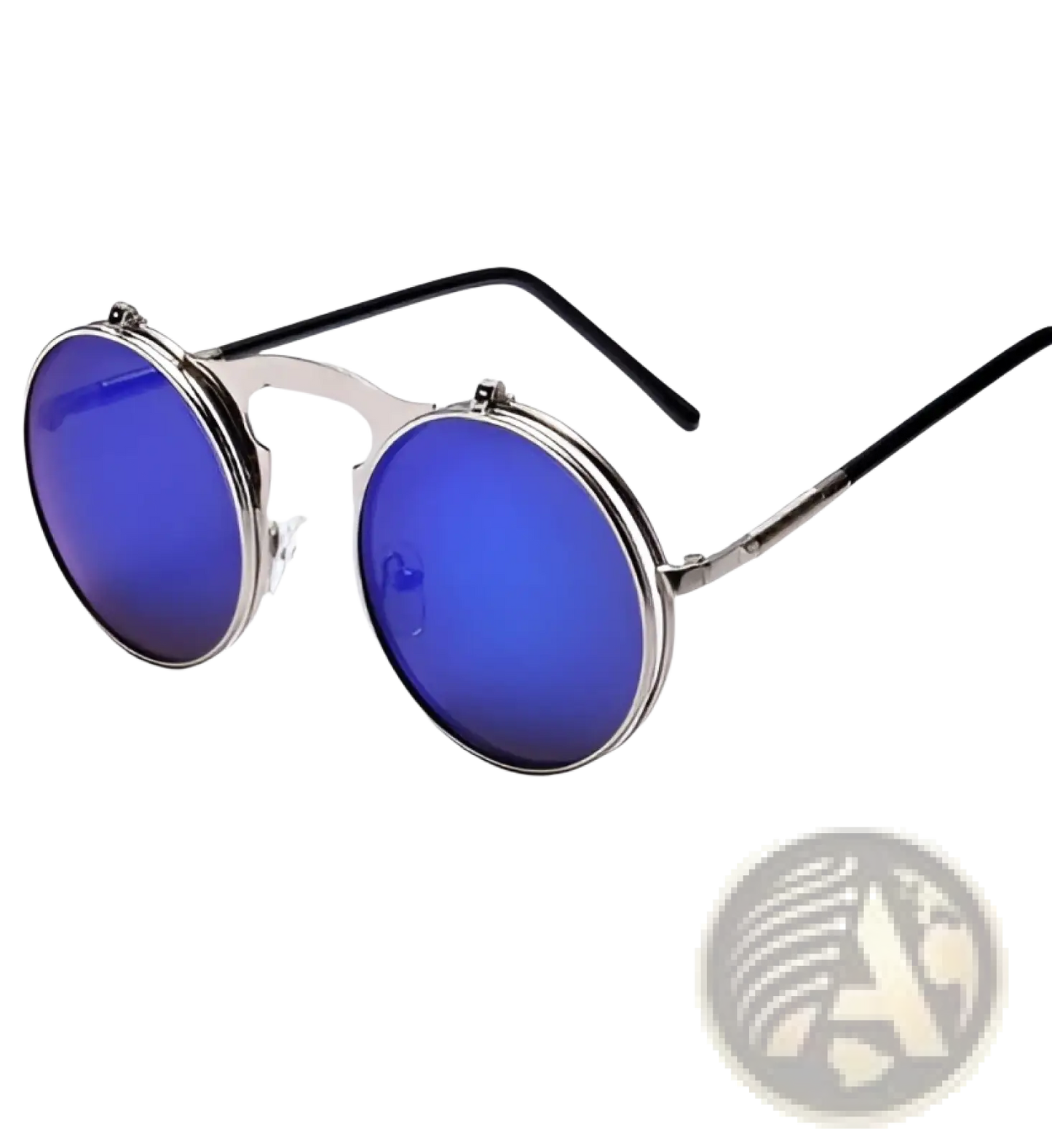 Retro Round Flip Up Polarized Metal Sunglasses