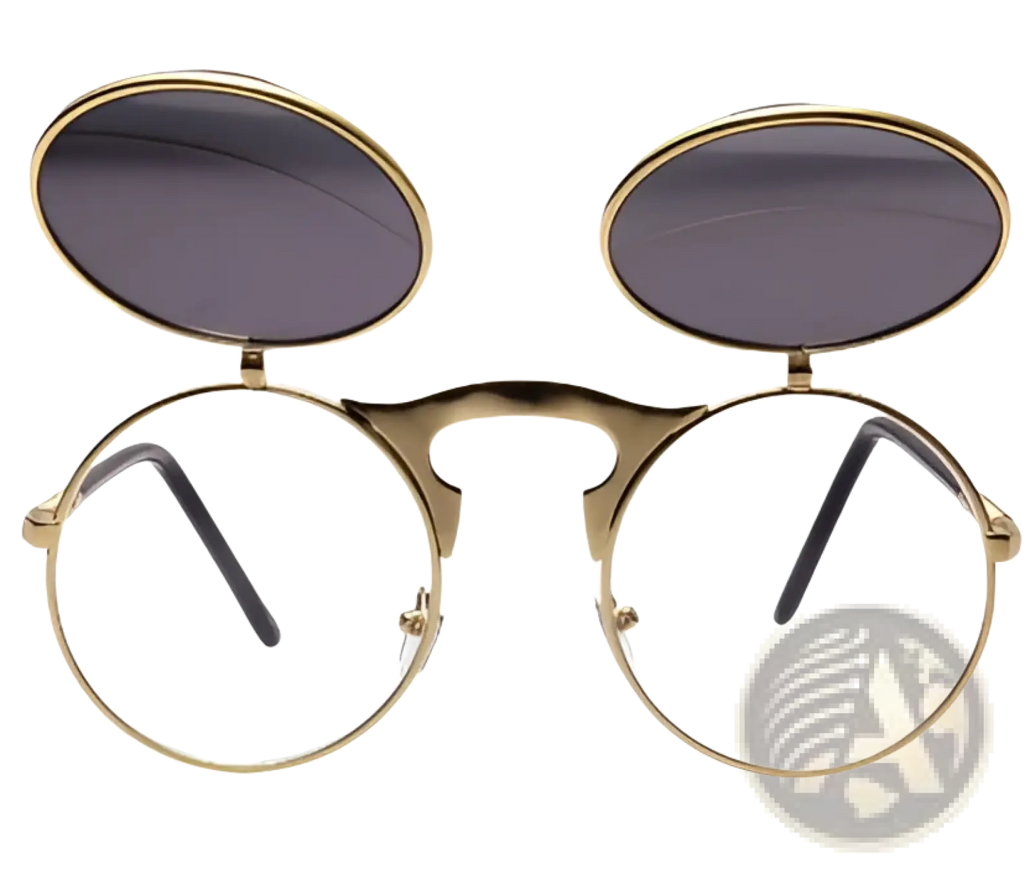 Retro Round Flip Up Polarized Metal Sunglasses