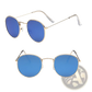 Retro Round Gold Metal Mirrored Sunglasses