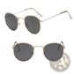 Retro Round Gold Metal Mirrored Sunglasses