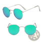 Retro Round Gold Metal Mirrored Sunglasses