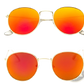 Retro Round Gold Metal Mirrored Sunglasses
