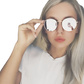 Retro Round Gold Metal Mirrored Sunglasses