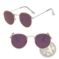 Retro Round Gold Metal Mirrored Sunglasses