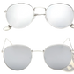 Retro Round Gold Metal Mirrored Sunglasses
