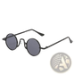 Retro Round Hip Hop Sunglasses with Mirrored Lenses
