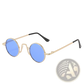 Retro Round Hip Hop Sunglasses with Mirrored Lenses