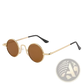 Retro Round Hip Hop Sunglasses with Mirrored Lenses