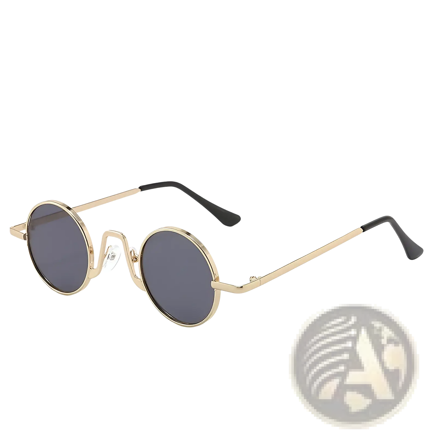 Retro Round Hip Hop Sunglasses with Mirrored Lenses