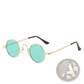 Retro Round Hip Hop Sunglasses with Mirrored Lenses