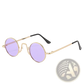Retro Round Hip Hop Sunglasses with Mirrored Lenses