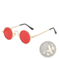 Retro Round Hip Hop Sunglasses with Mirrored Lenses