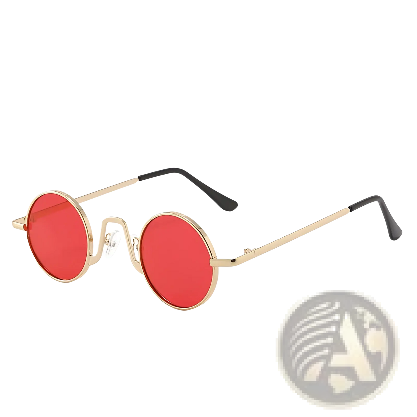 Retro Round Hip Hop Sunglasses with Mirrored Lenses