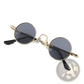 Retro Round Hip Hop Sunglasses with Mirrored Lenses