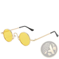 Retro Round Hip Hop Sunglasses with Mirrored Lenses