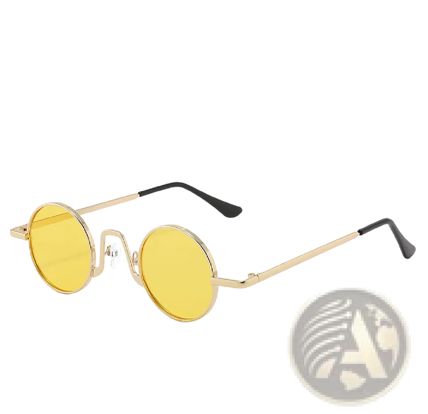 Retro Round Hip Hop Sunglasses with Mirrored Lenses
