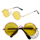 Retro Round Hip Hop Sunglasses with Mirrored Lenses