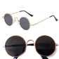 Retro Round Hip Hop Sunglasses with Mirrored Lenses