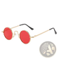 Retro Round Hip Hop Sunglasses with Mirrored Lenses