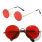 Retro Round Hip Hop Sunglasses with Mirrored Lenses