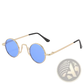 Retro Round Hip Hop Sunglasses with Mirrored Lenses