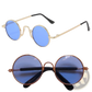 Retro Round Hip Hop Sunglasses with Mirrored Lenses
