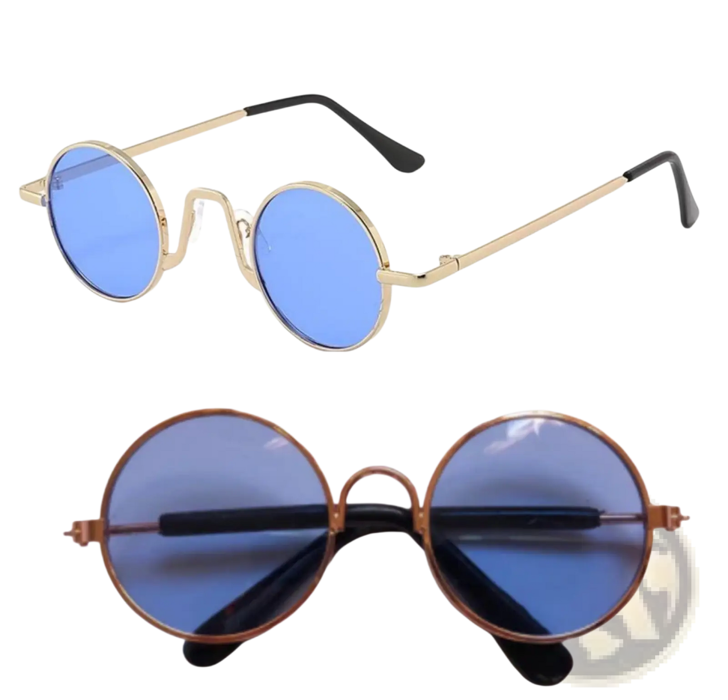 Retro Round Hip Hop Sunglasses with Mirrored Lenses