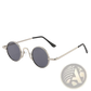 Retro Round Hip Hop Sunglasses with Mirrored Lenses