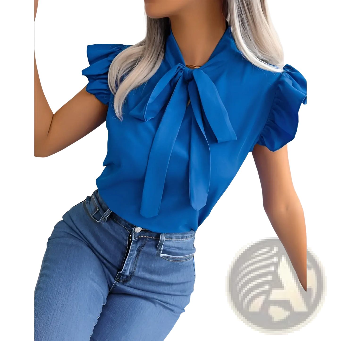 Retro Ruffled Bowknot Short Sleeve Blouse