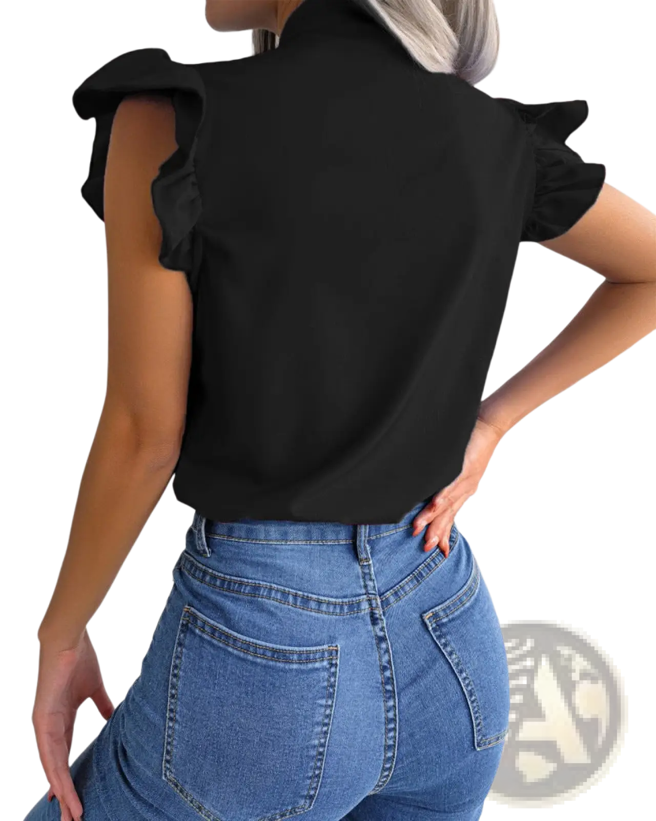 Retro Ruffled Bowknot Short Sleeve Blouse
