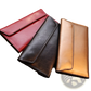 Retro Slim Cowhide Leather Flap Wallet with Contrast Stitching