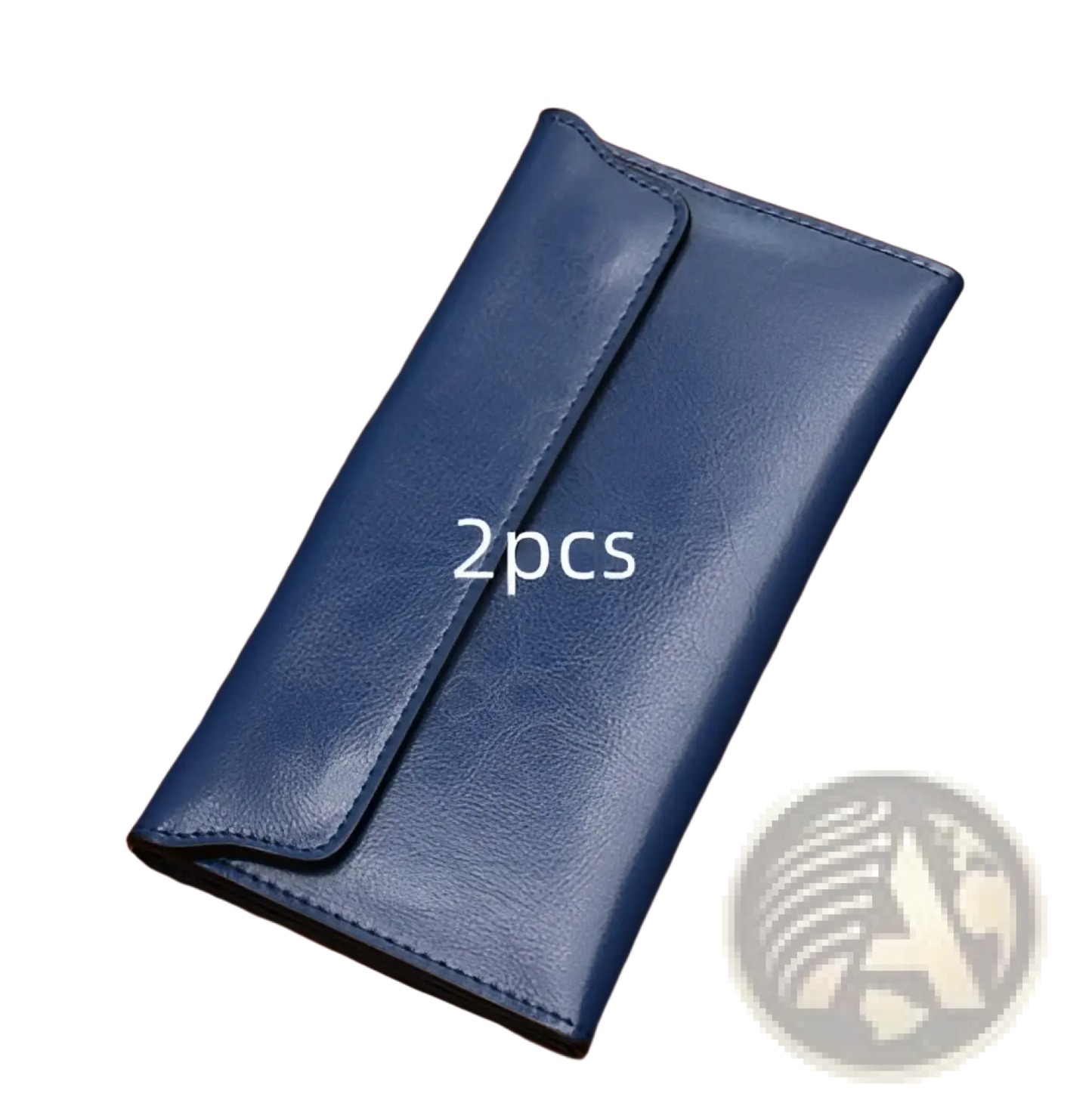Retro Slim Cowhide Leather Flap Wallet with Contrast Stitching