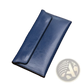 Retro Slim Cowhide Leather Flap Wallet with Contrast Stitching