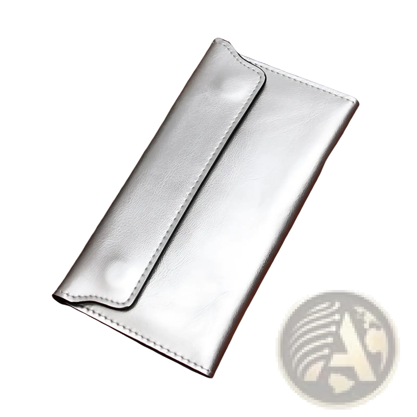 Retro Slim Cowhide Leather Flap Wallet with Contrast Stitching