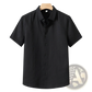 Retro Slim Fit Short Sleeve Linen Shirt