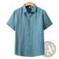 Retro Slim Fit Short Sleeve Linen Shirt