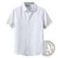 Retro Slim Fit Short Sleeve Linen Shirt