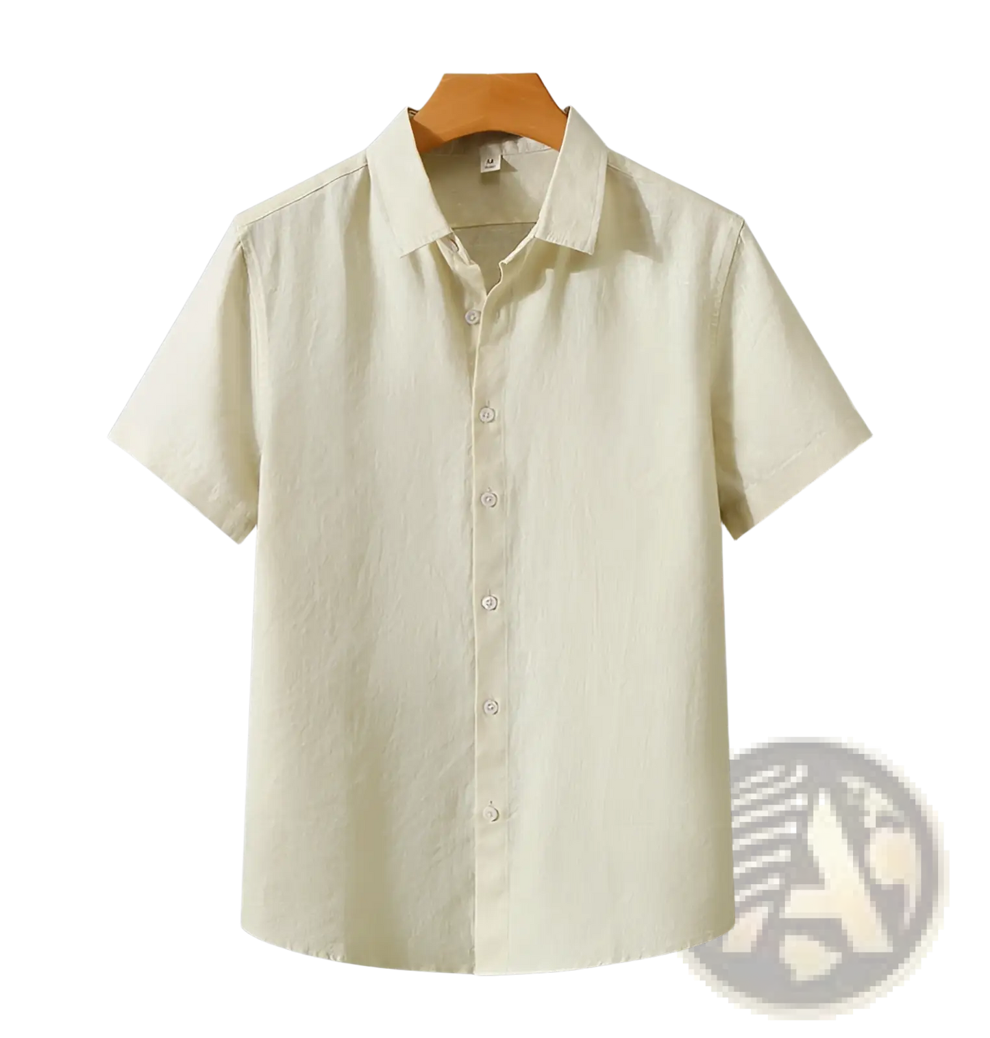 Retro Slim Fit Short Sleeve Linen Shirt