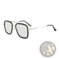 Retro Square Double Bridge Unisex Fashion Sunglasses