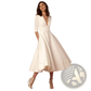 Retro v Neck 60s Swing Midi Dress with Pockets