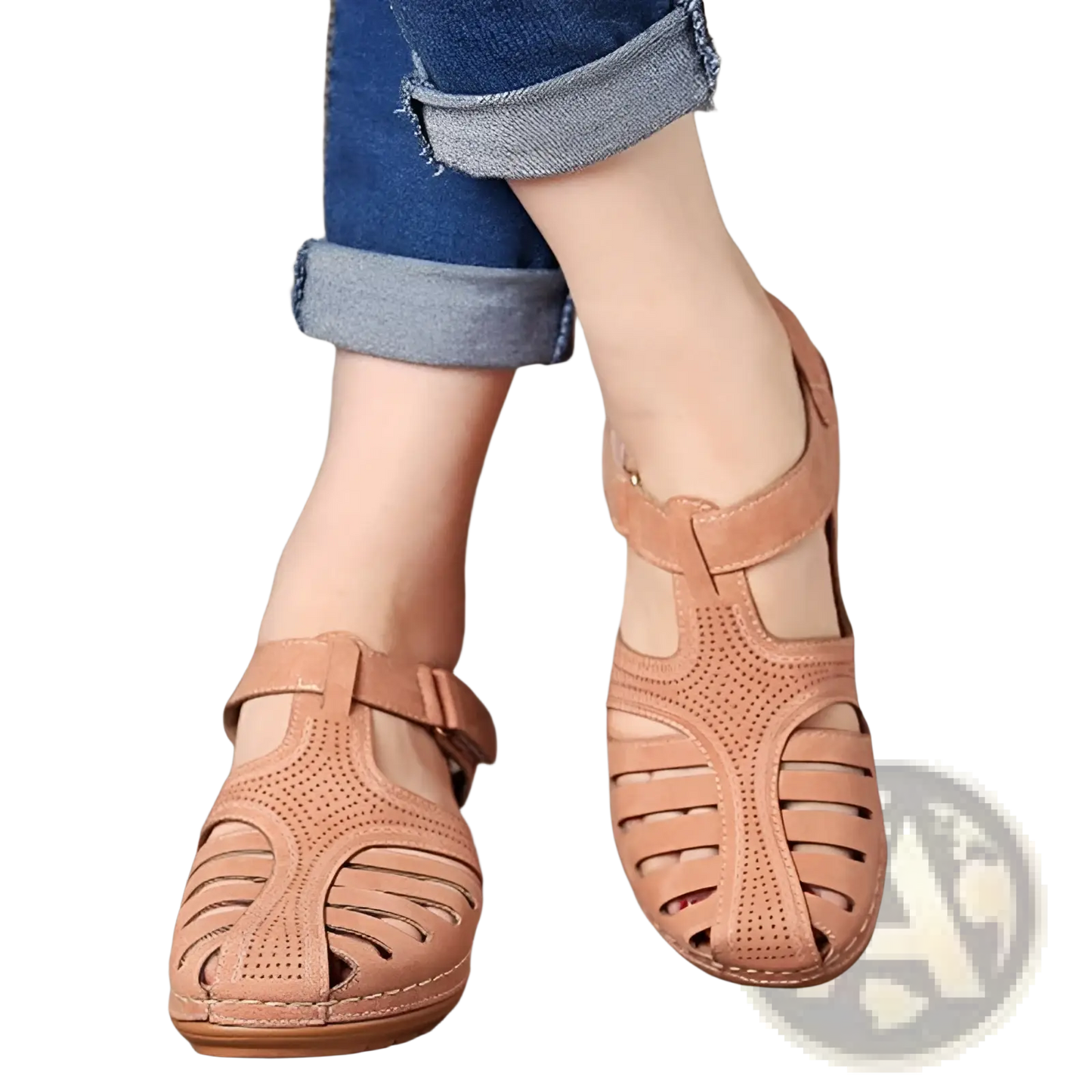 Retro Wedge Sandals Women's Plus Size T-strap Shoes