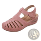 Retro Wedge Sandals Women's Plus Size T-strap Shoes