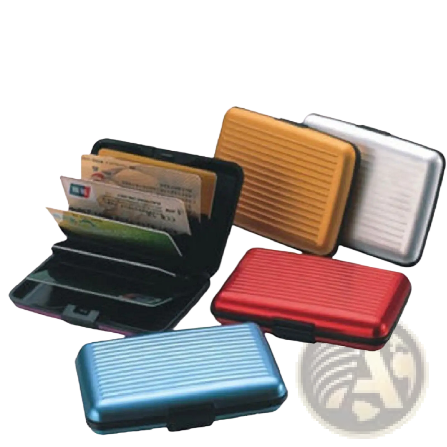 Rfid Blocking Aluminum Alloy Ribbed Card Holder Case