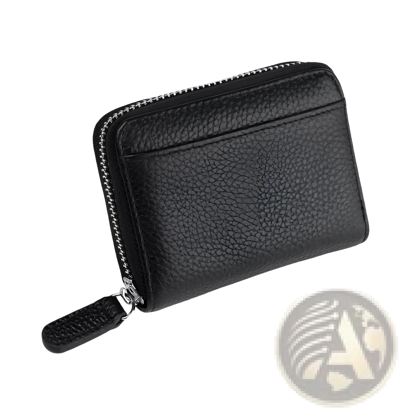Rfid Leather Card Wallet with Zipper Coin Pocket Sage Green