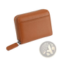 Rfid Leather Card Wallet with Zipper Coin Pocket Sage Green