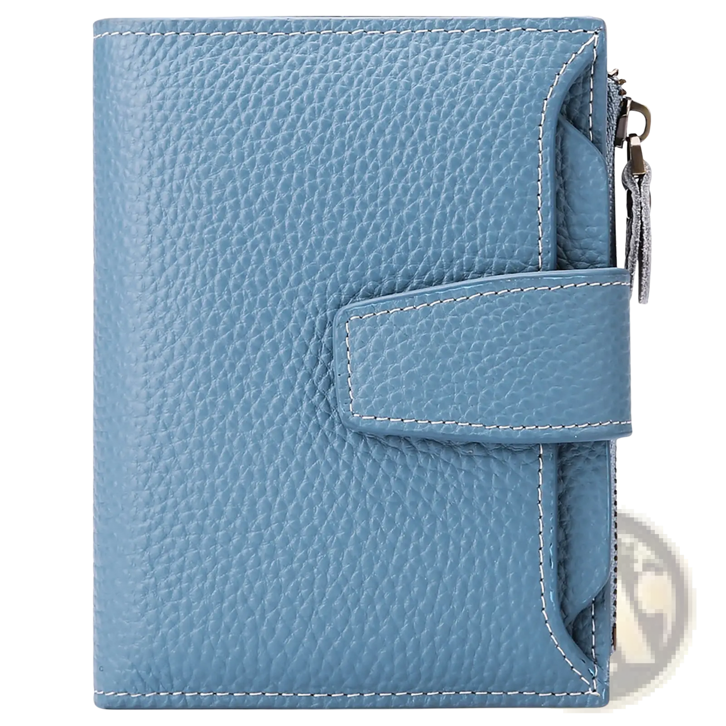 Rfid Leather Wallet with Zipper and Anti Theft Feature