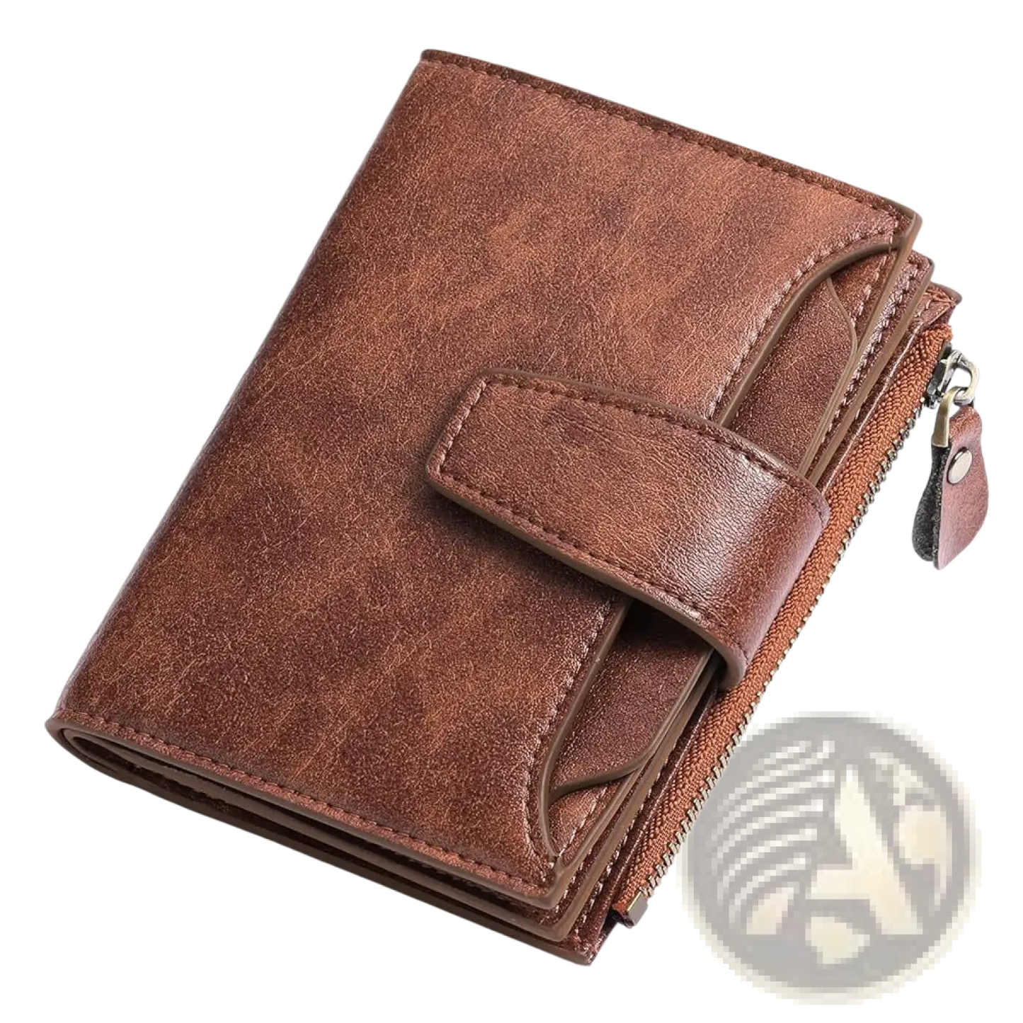 Rfid Leather Wallet with Zipper and Anti Theft Feature