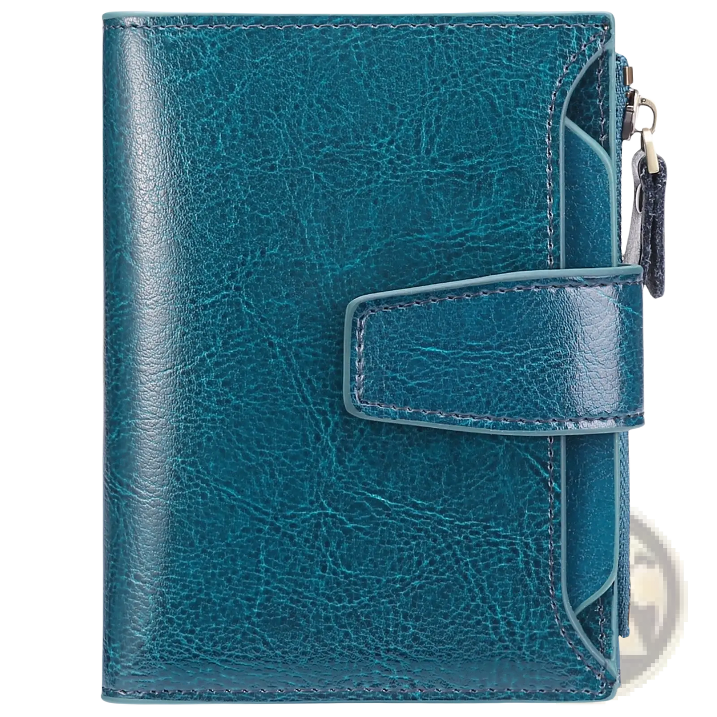 Rfid Leather Wallet with Zipper and Anti Theft Feature