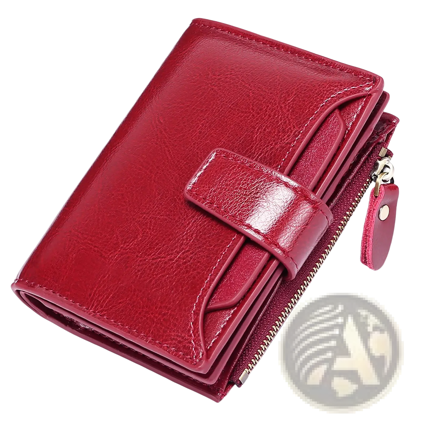 Rfid Leather Wallet with Zipper and Anti Theft Feature